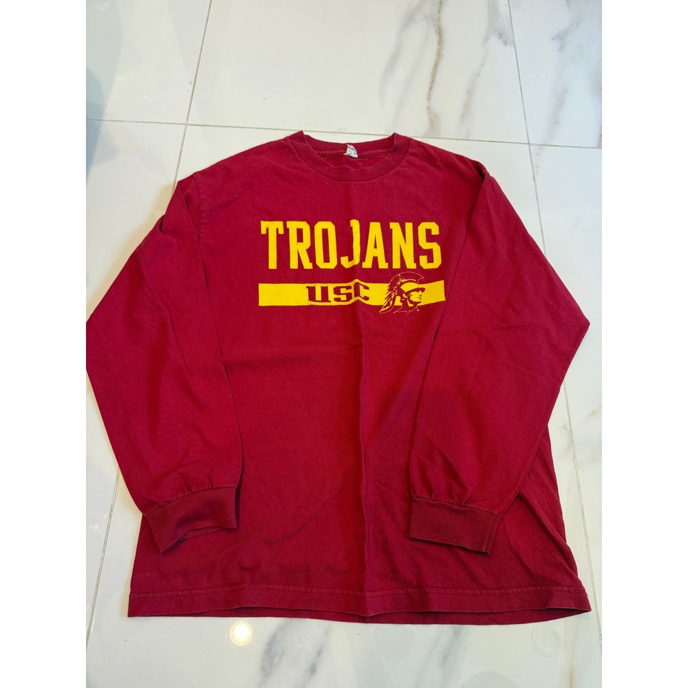 USC Trojans Long Sleeve T-Shirt Alstyle Apparel Cardinal Red‎ Yellow Large L